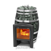 Печь банная Саяны L Carbon Витра ЗК(зерк.корзина)